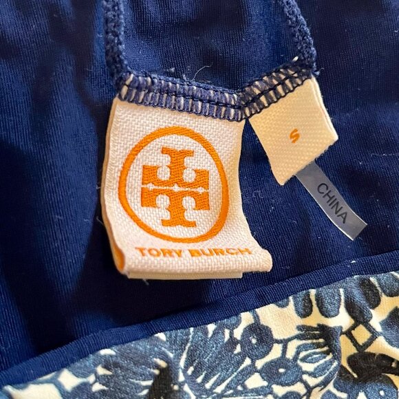 Tory Burch Navy Floral Bandeau Bikini Set – Size Small - Picture 3 of 6